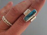 SQUARE STATEMENT TURQUOISE RING