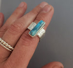 SQUARE STATEMENT TURQUOISE RING