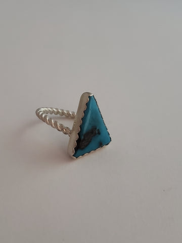 Triangle Statement Turquoise Ring