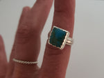 Turquoise Square  Silver Ring