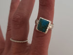 Turquoise Square  Silver Ring