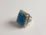 Square Turquoise Silver Ring