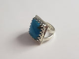 Square Turquoise Silver Ring