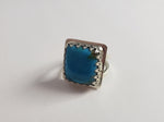 Square Turquoise Silver Ring