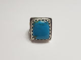 Square Turquoise Silver Ring