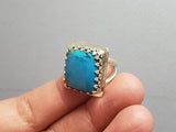 Square Turquoise Silver Ring