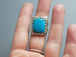 Square Turquoise Silver Ring