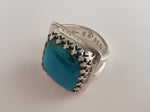 Square Turquoise Silver Ring