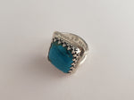 Square Turquoise Silver Ring