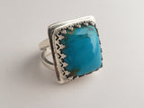 Square Turquoise Silver Ring