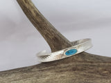 Textured Turquoise Silver Bracelet