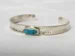 Textured Turquoise Silver Bracelet