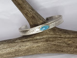 Textured Turquoise Silver Bracelet